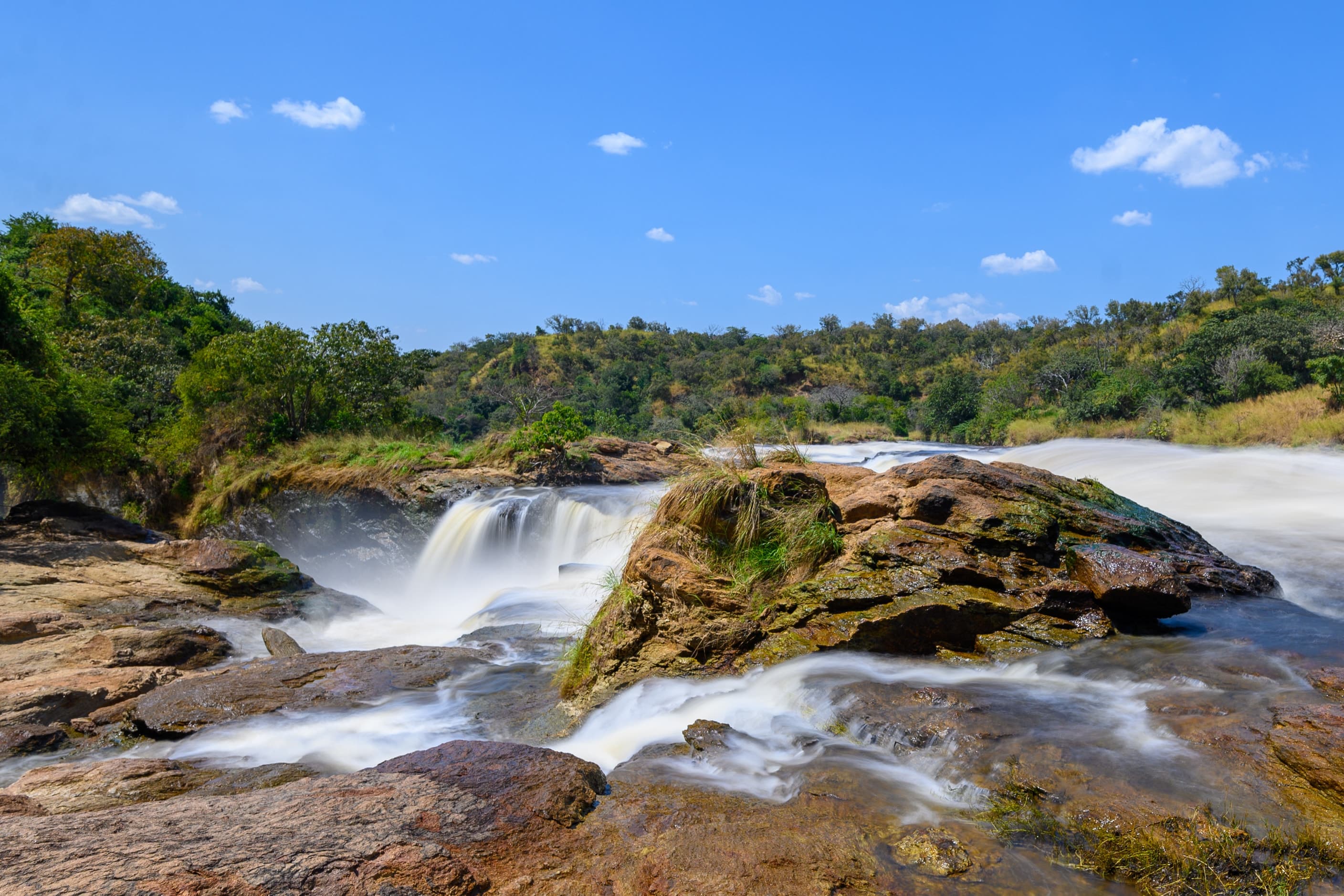 The Nile forcing through the gorge at Murchison Falls, Uganda