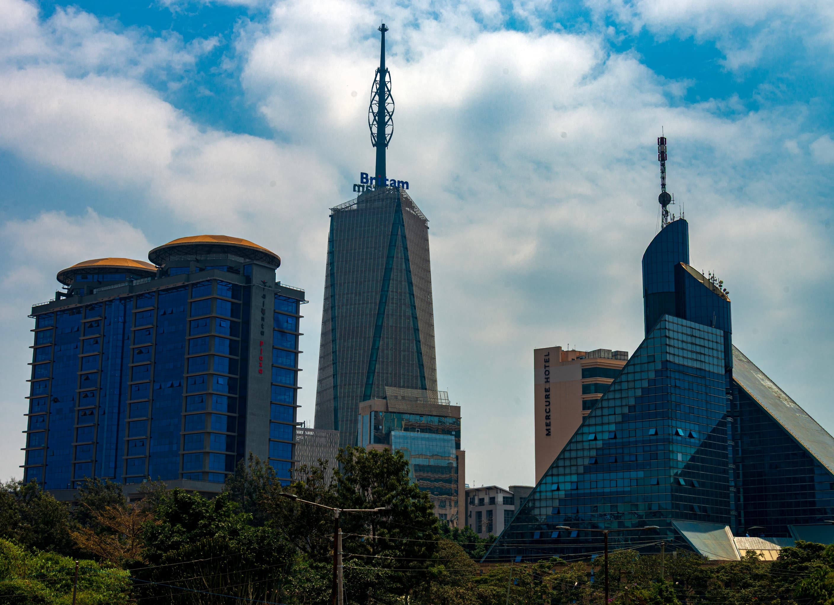Britam Tower and neighbouring buildings in Nairobi, Kenya