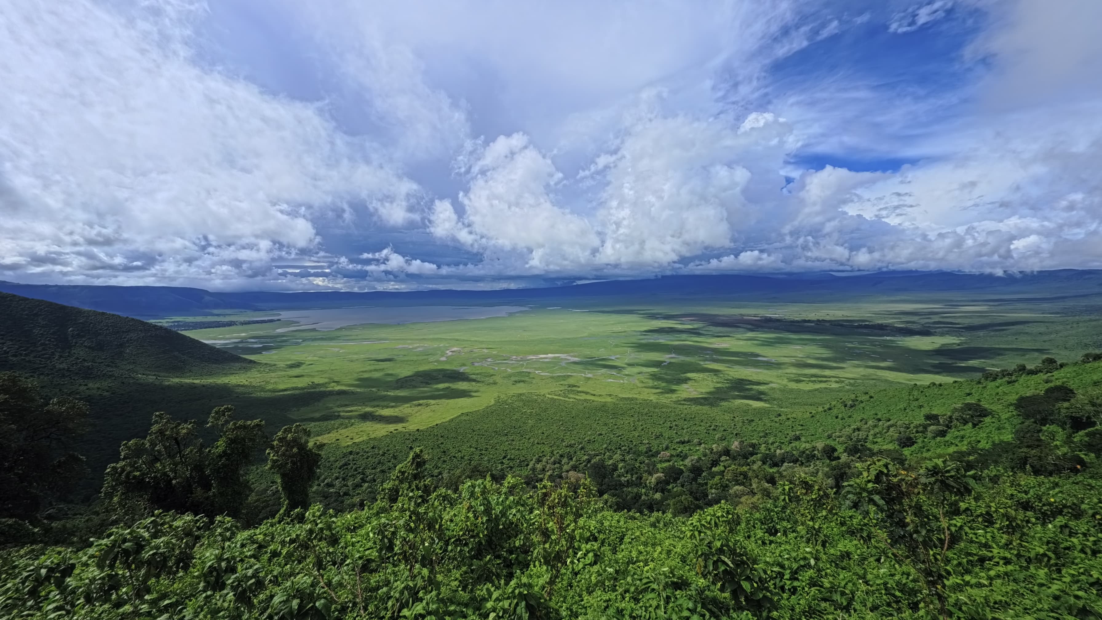 A view across the Ngorongoro Crater, Tanzania