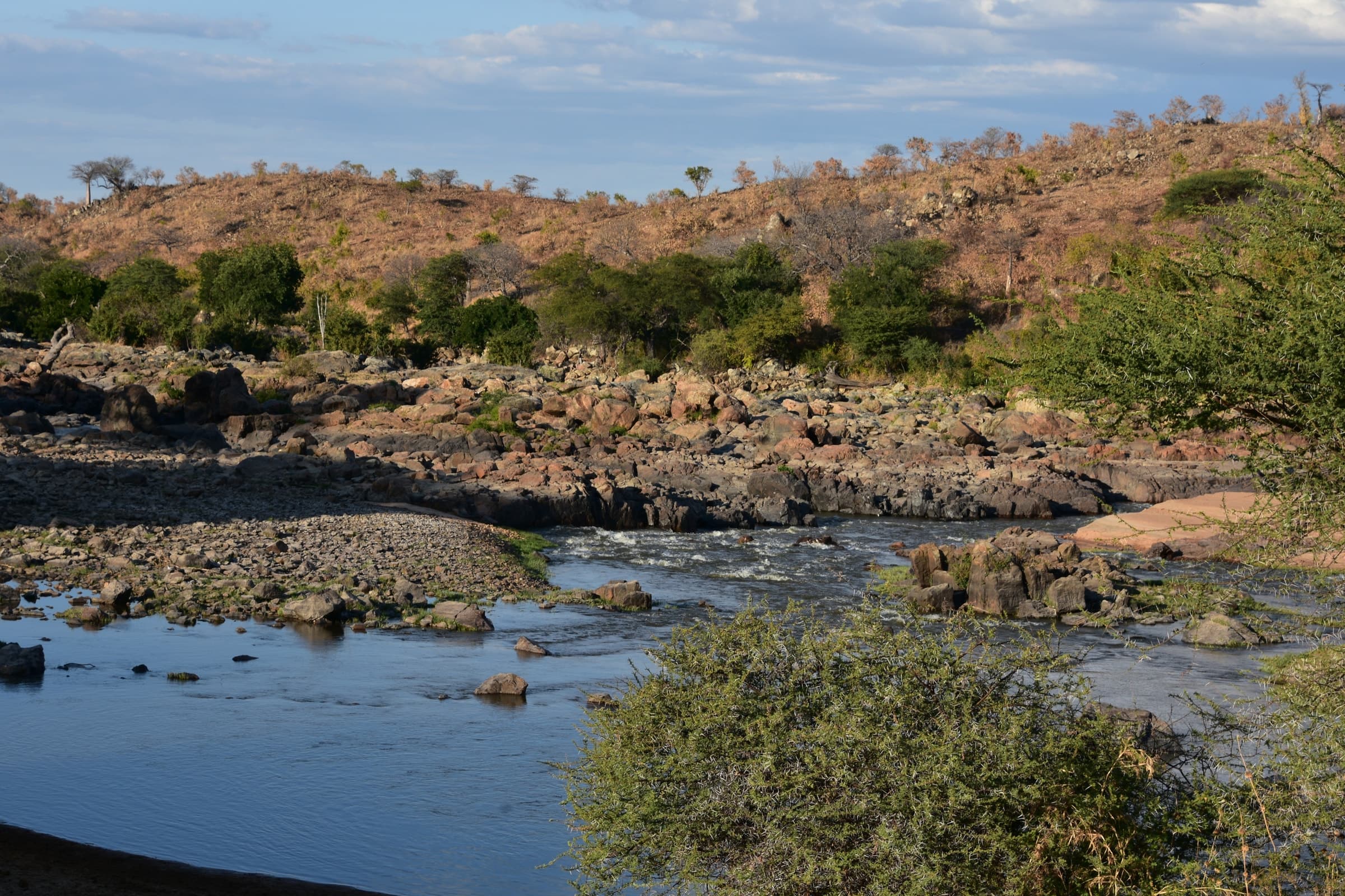 A rocky river channel in Ruaha National Park, Tanzania